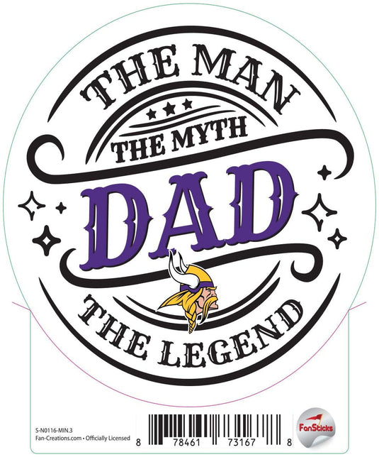 Fan Creations Decal Minnesota Vikings 3in Decal The Man The Legend