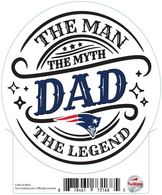 Fan Creations Decal New England Patriots 3in Decal The Man The Legend