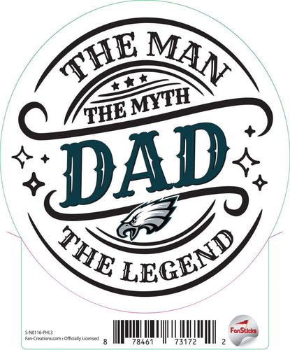 Fan Creations Decal Philadelphia Eagles 3in Decal The Man The Legend