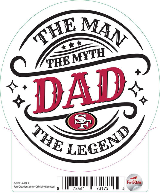 Fan Creations Decal San Francisco 49ers 3in Decal - The Man The Legend