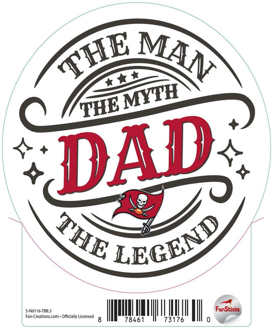 Fan Creations Decal Tampa Bay Buccaneers 3in Decal - The Man The Legend