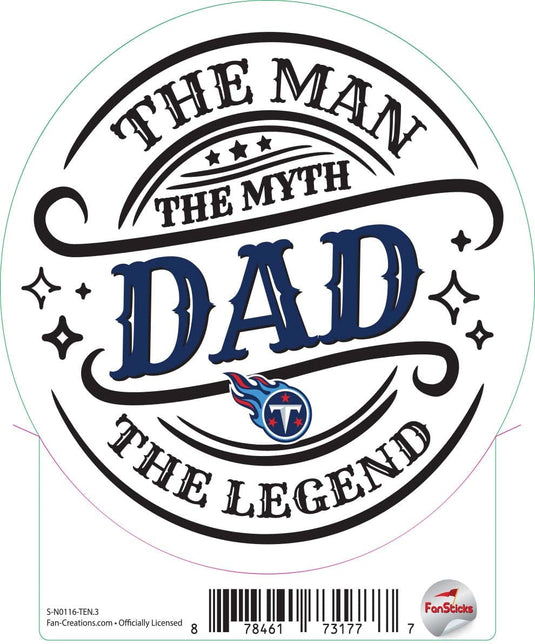 Fan Creations Decal Tennessee Titans 3in Decal - The Man The Legend