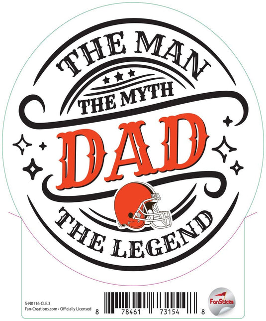 Fan Creations Decal Cleveland Browns 3in Decal The Man The Legend