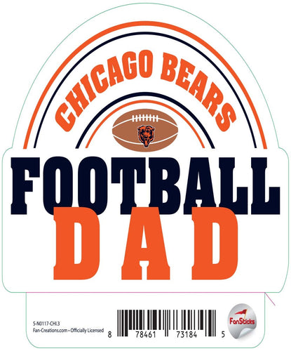 Fan Creations Decal Chicago Bears 3in Decal Football Dad