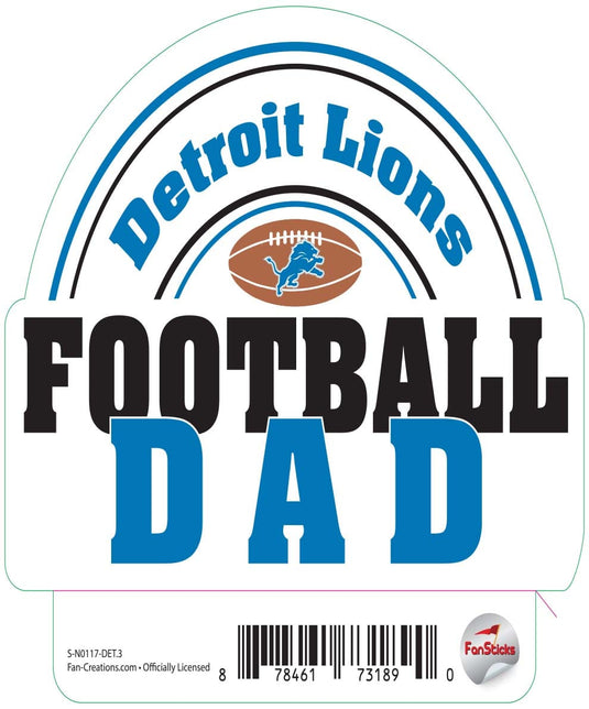 Fan Creations Decal Detroit Lions 3in Decal Football Dad