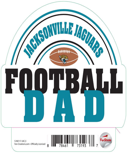 Fan Creations Decal Jacksonville Jaguars 3in Decal Football Dad