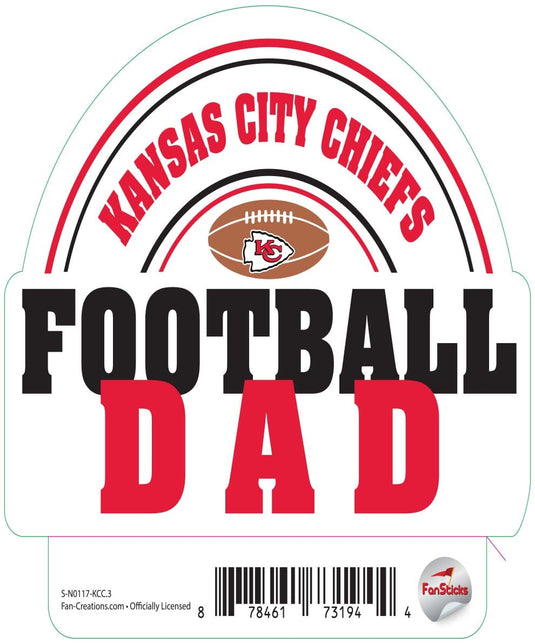 Fan Creations Decal Kansas City Chiefs 3in Decal Football Dad