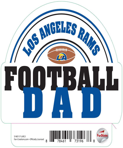 Fan Creations Decal Los Angeles Rams 3in Decal Football Dad