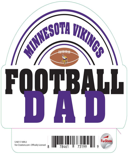 Fan Creations Decal Minnesota Vikings 3in Decal Football Dad