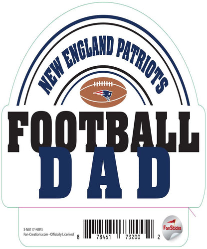 Fan Creations Decal New England Patriots 3in Decal Football Dad