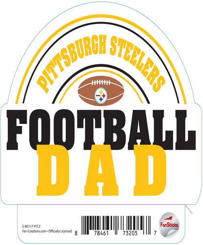 Fan Creations Decal Pittsburgh Steelers 3in Decal  Football Dad