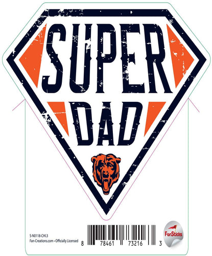 Fan Creations Decal Chicago Bears 3in Decal Super Dad