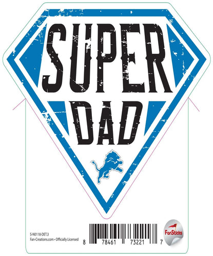 Fan Creations Decal Detroit Lions 3in Decal Super Dad