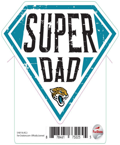 Fan Creations Decal Jacksonville Jaguars 3in Decal Super Dad