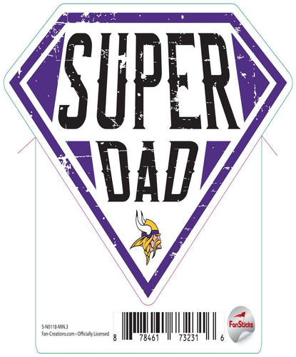 Fan Creations Decal Minnesota Vikings 3in Decal Super Dad