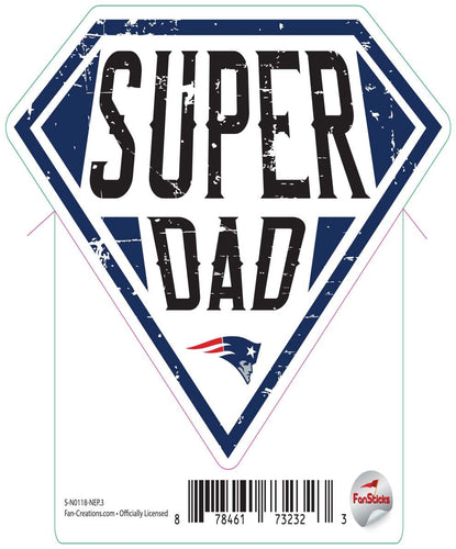 Fan Creations Decal New England Patriots 3in Decal Super Dad