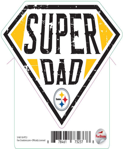 Fan Creations Decal Pittsburgh Steelers 3in Decal  Super Dad