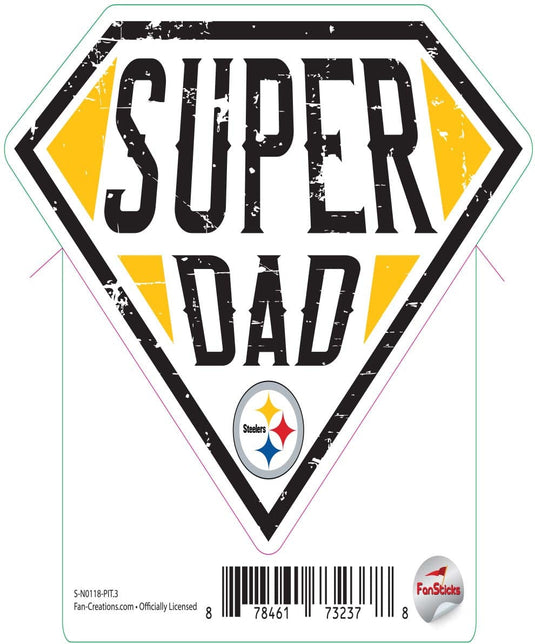 Fan Creations Decal Pittsburgh Steelers 3in Decal  Super Dad