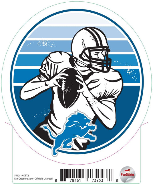 Fan Creations Decal Detroit Lions 3in Decal Vintage Circle Player