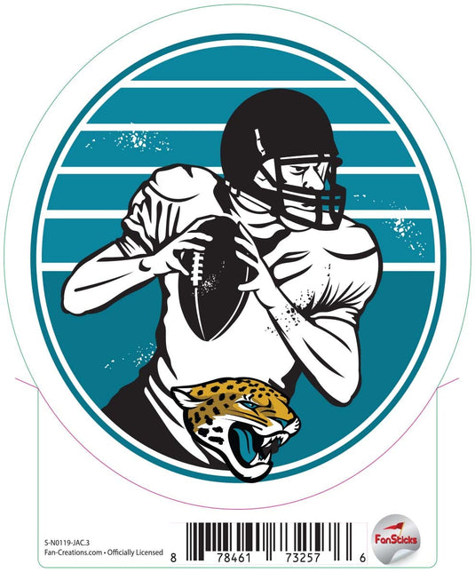 Fan Creations Decal Jacksonville Jaguars 3in Decal Vintage Circle Player