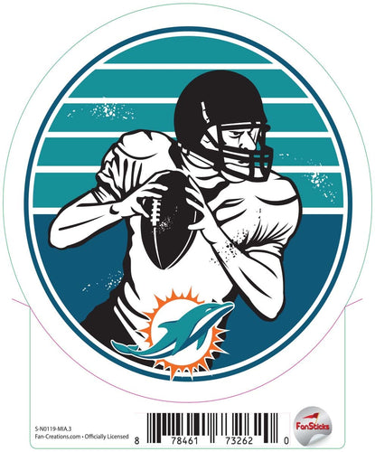 Fan Creations Decal Miami Dolphins 3in Decal Vintage Circle Player