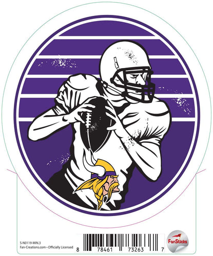 Fan Creations Decal Minnesota Vikings 3in Decal Vintage Circle Player