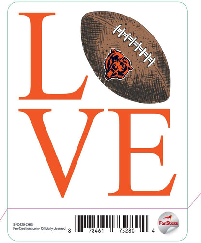 Fan Creations Decal Chicago Bears 3in Decal Love