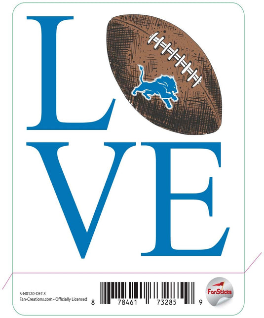 Fan Creations Decal Detroit Lions 3in Decal Love