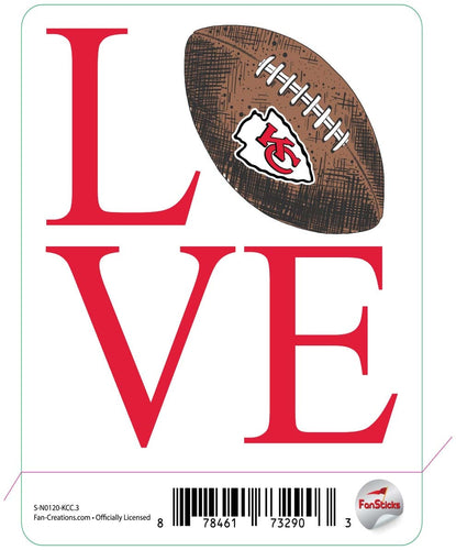 Fan Creations Decal Kansas City Chiefs 3in Decal Love