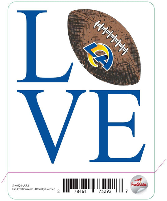 Fan Creations Decal Los Angeles Rams 3in Decal Love