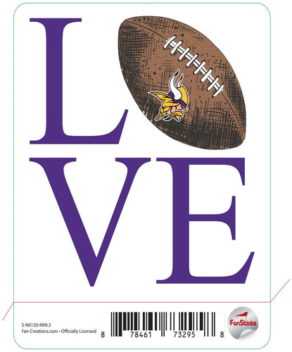 Fan Creations Decal Minnesota Vikings 3in Decal Love