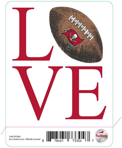 Fan Creations Decal Tampa Bay Buccaneers 3in Decal - Love