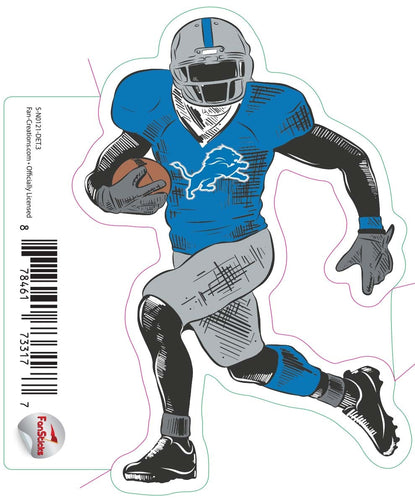 Fan Creations Decal Detroit Lions 3in Decal Player Illustration