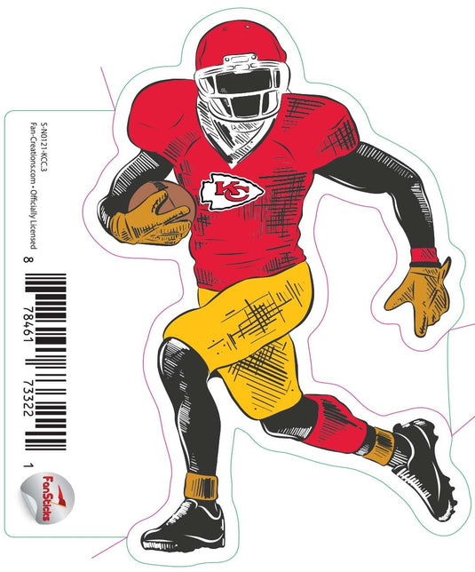 Fan Creations Decal Kansas City Chiefs 3in Decal Player Illustration