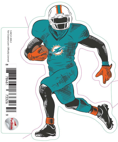 Fan Creations Decal Miami Dolphins 3in Decal Player Illustration