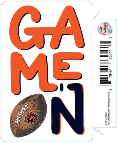 Fan Creations Decal Chicago Bears 3in Decal Game On