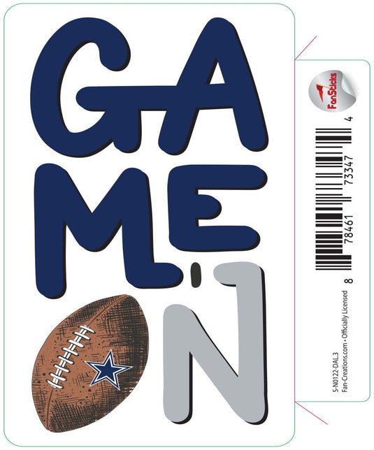 Fan Creations Decal Dallas Cowboys 3in Decal Game On