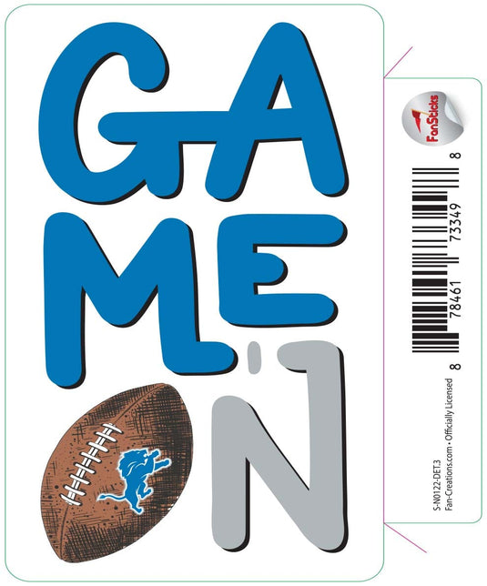 Fan Creations Decal Detroit Lions 3in Decal Game On