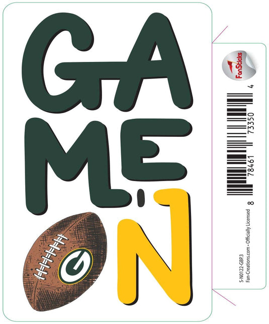 Fan Creations Decal Green Bay Packers 3in Decal Game On