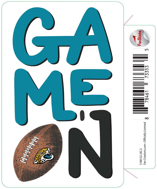 Fan Creations Decal Jacksonville Jaguars 3in Decal Game On