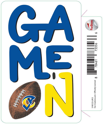 Fan Creations Decal Los Angeles Rams 3in Decal Game On