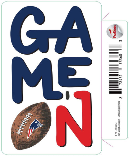 Fan Creations Decal New England Patriots 3in Decal Game On