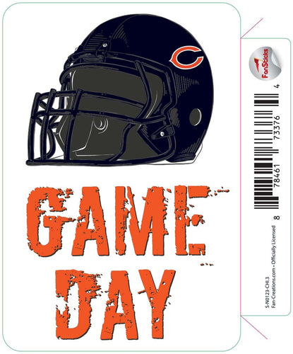 Fan Creations Decal Chicago Bears 3in Decal Game Day Helmet