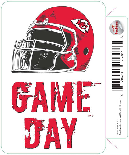 Fan Creations Decal Kansas City Chiefs 3in Decal Game Day Helmet