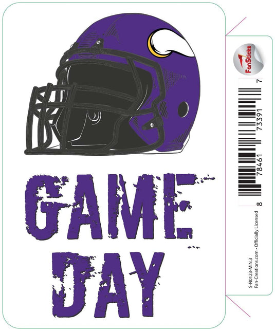 Fan Creations Decal Minnesota Vikings 3in Decal Game Day Helmet