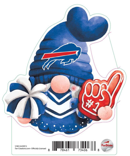 Fan Creations Decal Buffalo Bills 3in Decal Gnome with Foam Finger