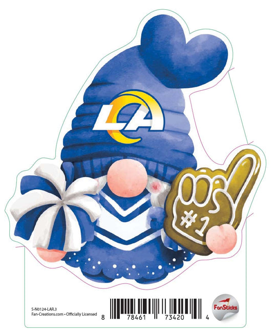 Fan Creations Decal Los Angeles Rams 3in Decal Gnome with Foam Finger