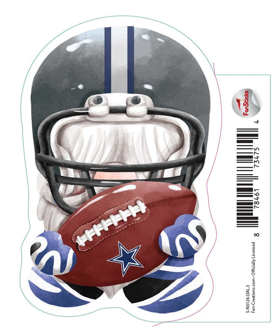 Fan Creations Decal Dallas Cowboys 3in Decal Gnome with Football