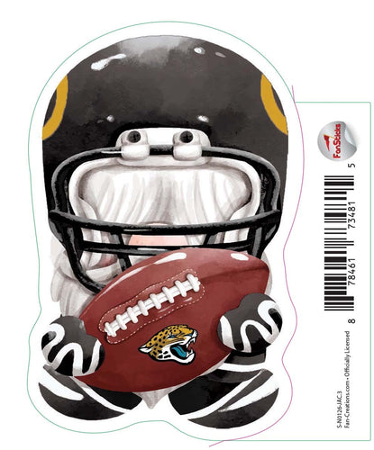 Fan Creations Decal Jacksonville Jaguars 3in Decal Gnome with Football