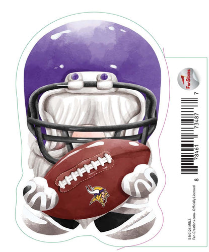 Fan Creations Decal Minnesota Vikings 3in Decal Gnome with Football